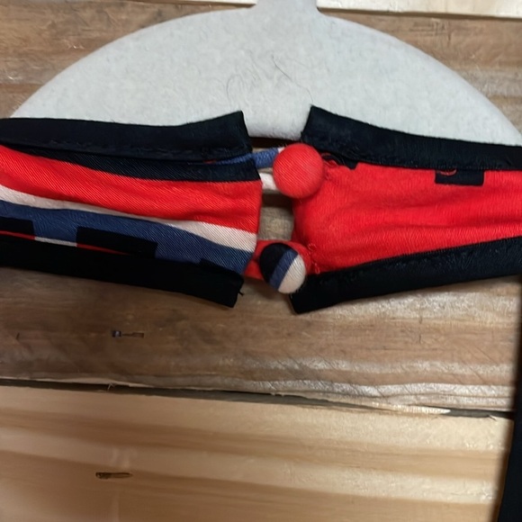 Jessica Simpson size 6 Red, Blue, White, and Black A-line Halter Midi Sundress - Picture 6 of 11